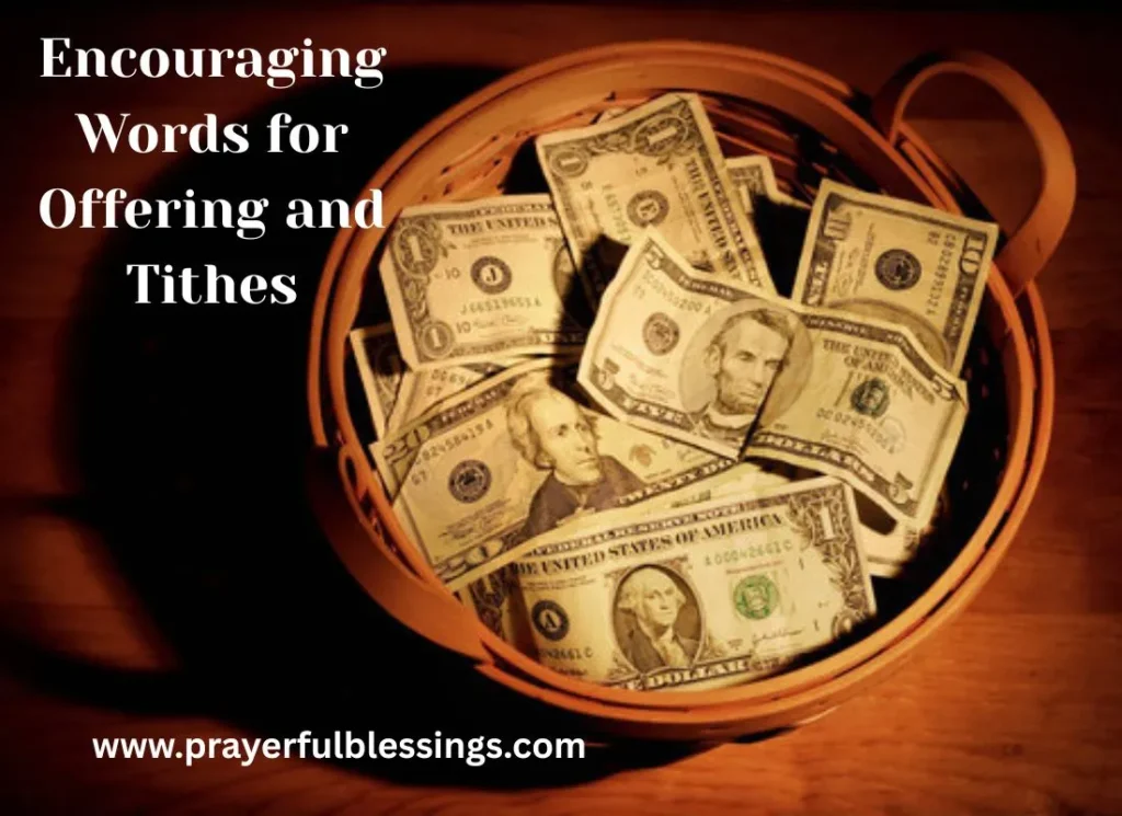 Encouraging Words for Offering and Tithes